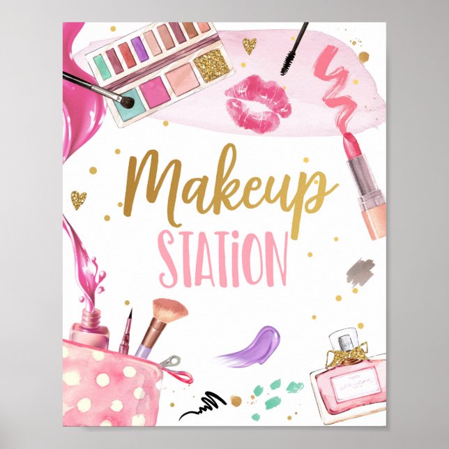 Makeup Station Spa Party Girl Glamor Birthday Poster (Framsidan)