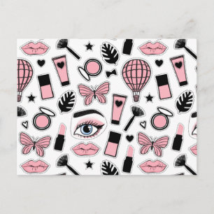 Makeup Sticker Mönster Helg Vykort