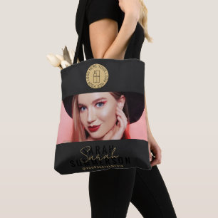 Makeup Studio Black Gold Logotyp Sociala Medier Tygkasse