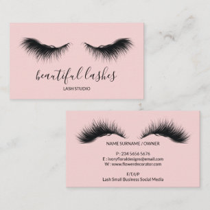 Makeup Trend Salon Eyelash Rosa Visitkort
