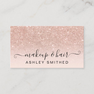 Makeup typography ro guld glitter visitkort