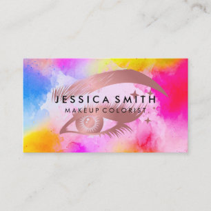 Makeup Watercolor Vibrant Beauty Öga Lash Visitkort