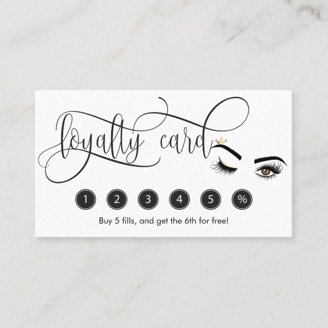 Makeup Wink Öga Brown Beauty Salon Loyalty Card Visitkort (Framsida)