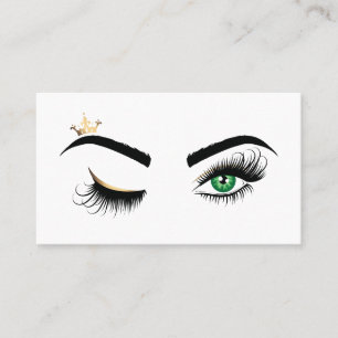 Makeup Wink Öga Grönt Beauty Salon Lash Extension Visitkort