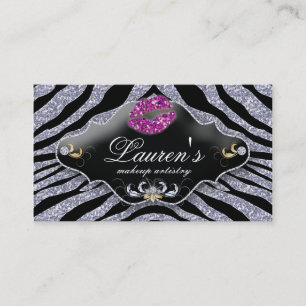 Makeup Zebra Affärskort Gnistra Rosa Black Visitkort