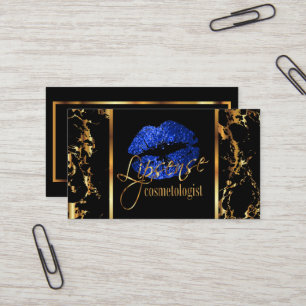 Makeupkonstnär med marmorguld- & blåttbrytningar visitkort