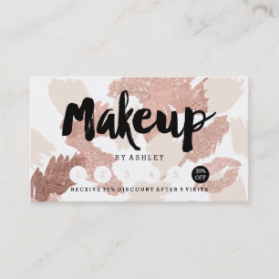 Makeuplips skrivar rosa guld penseldraglojalitet visitkort
