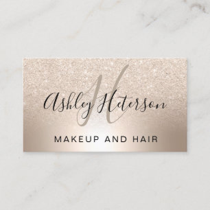 Makeupmonogramen skrivar metalliskt chic guld- visitkort