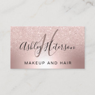 Makeupmonogramen skrivar metalliskt rosa guld- visitkort