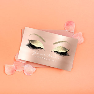 Makeupögonbryn synar rosa guld för snärtglitter visitkort