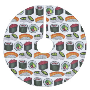 Maki Japansk Food Sushi Rolls Spicy Tuna Avocado Julgransmatta Borstad Polyester