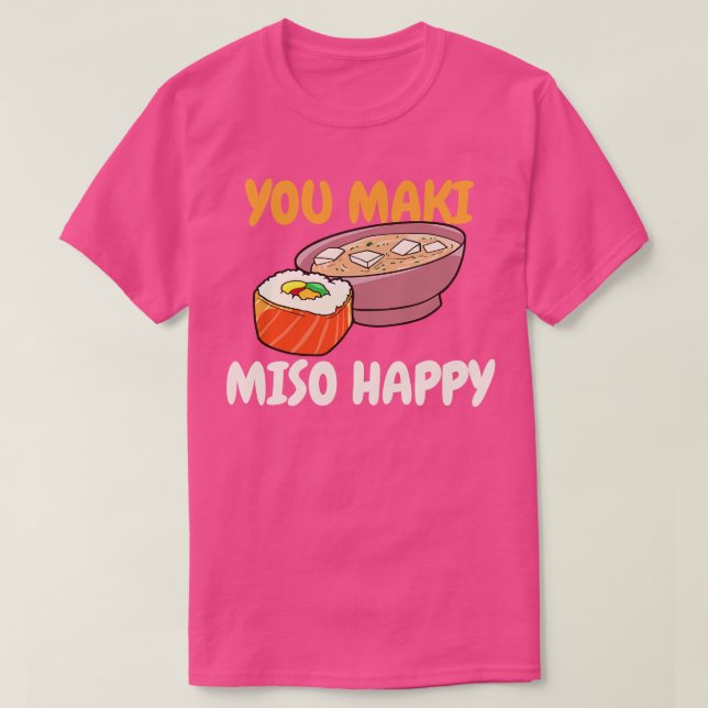 Maki Miso Sushi Kawaii T Shirt (Design framsida)