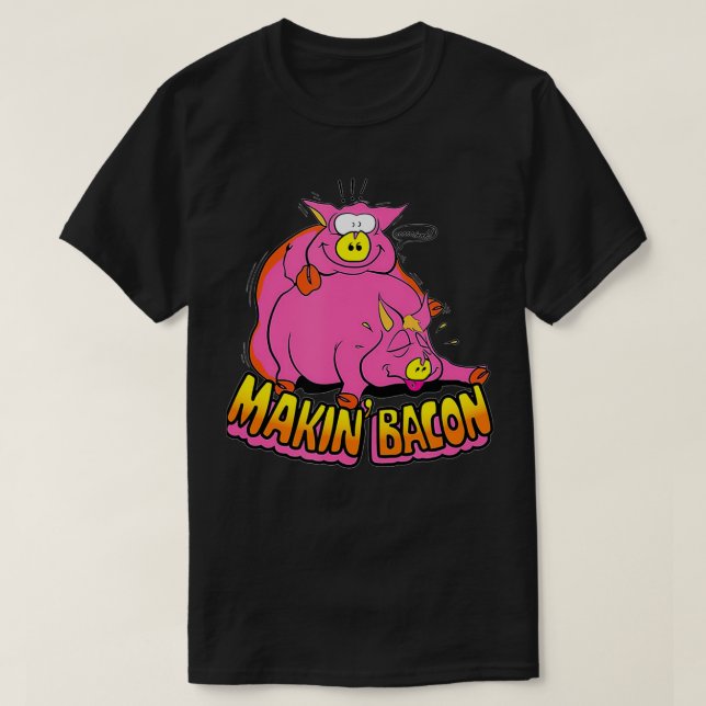Makin Bacon Funny BBQ bacon  T Shirt (Design framsida)