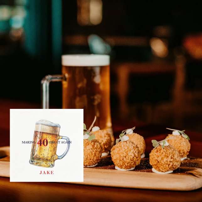Making 40 Great Again Beer Birthday Party Pappersservett (Skapare uppladdad)