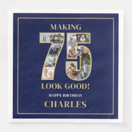 Making 75 Look Good Foto Collage 75-årsdag Pappersservett