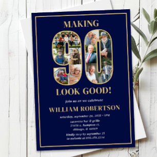 Making 90 Look Good Foto Födelsedag Inbjudningar