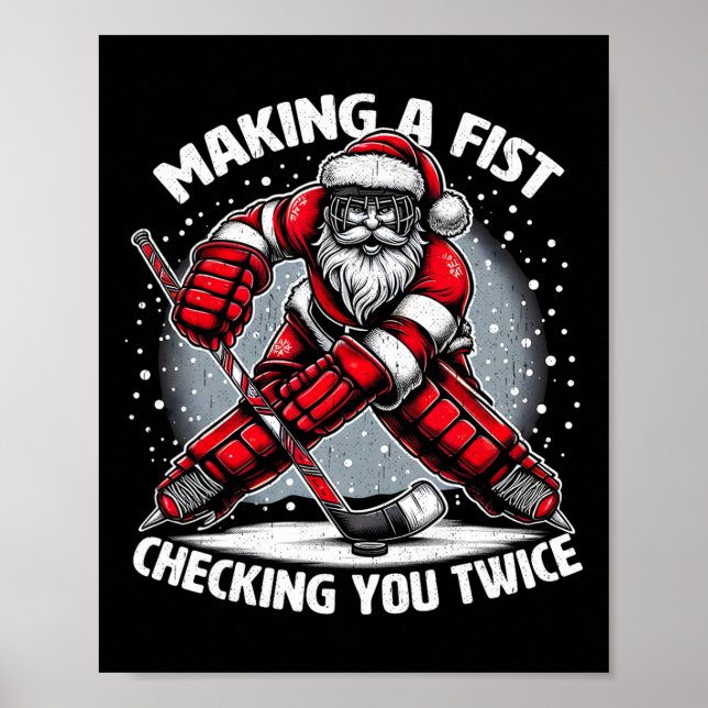 Making A Fist Checking You Twice Ugly Christmas Sa Poster (Framsidan)