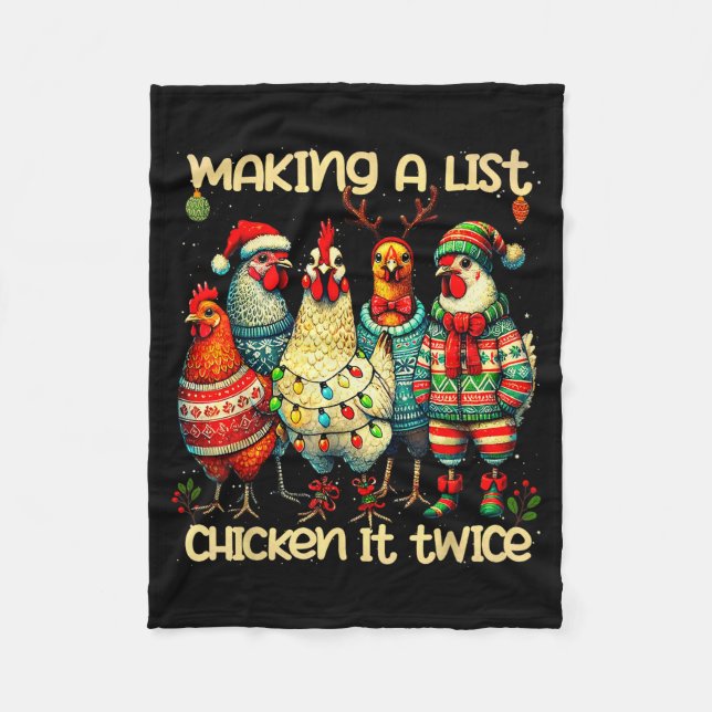 Making A List Chicken It Twice Funny Mama Chicken  Fleecefilt (Framsidan)