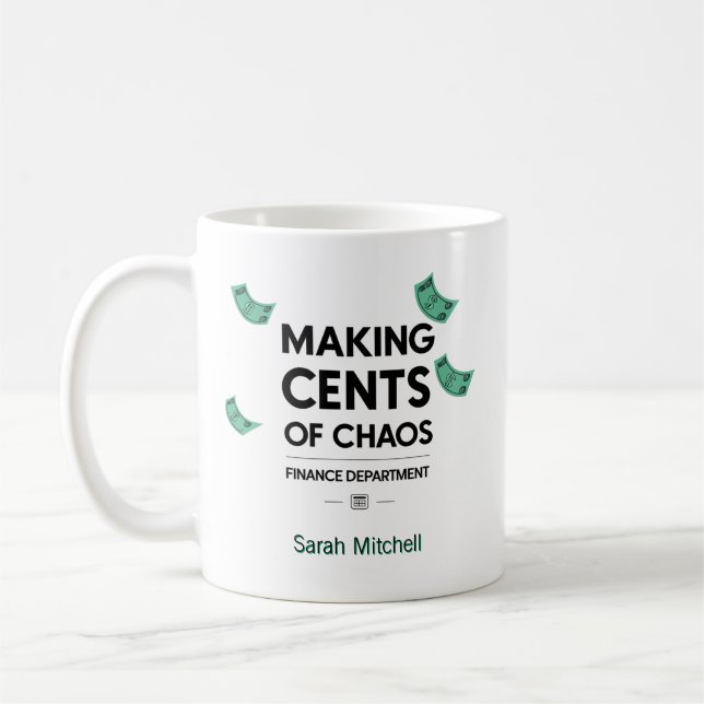 Making Cents of Chaos Personalized Kaffemugg (Vänster)