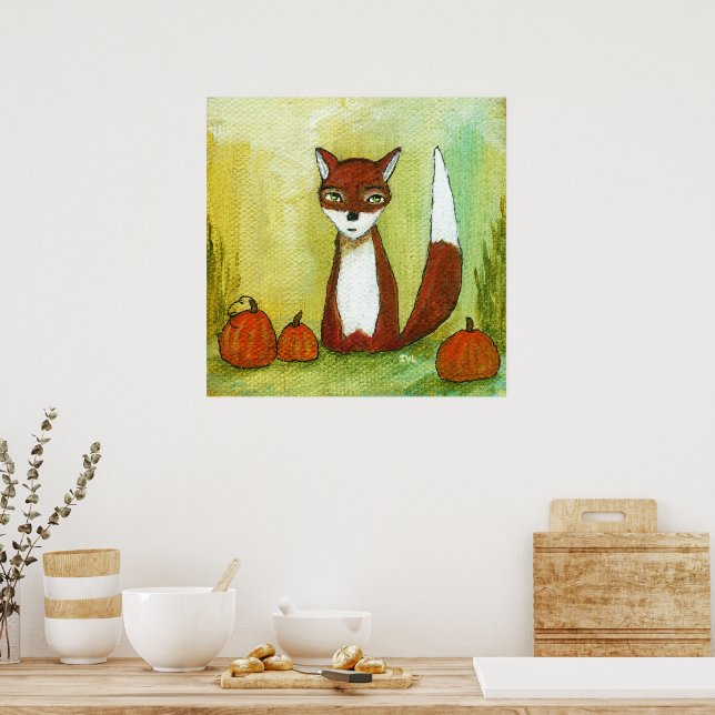Making Choices Whimsical Woodland Fox Konstnärlig  Poster (Kök)