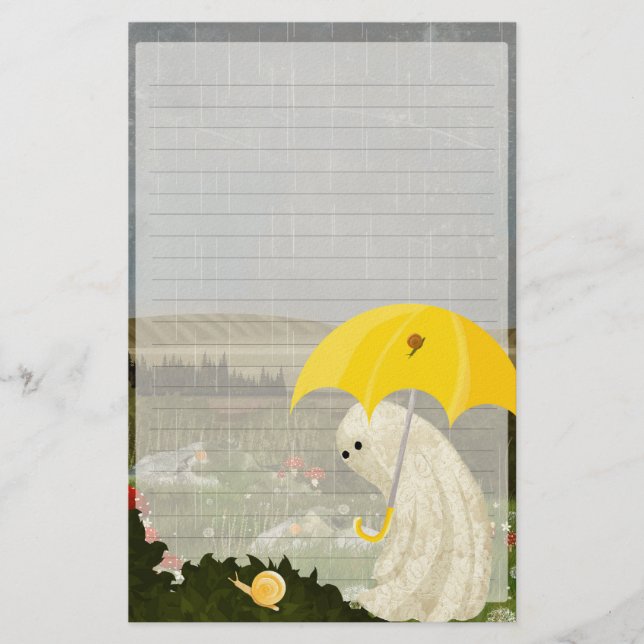 Making Friends - Cute Ghost Lined Writing Paper Brevpapper (Framsida)