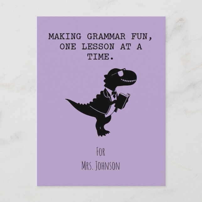 Making Grammar Fun One Lesson At A Time Vykort (Framsida)