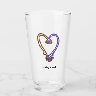 Making It Work Mug Quirky Heart  Glass Glaskopp