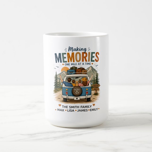Making Memories One Mile at a Time | Custom Family Kaffemugg (Center)