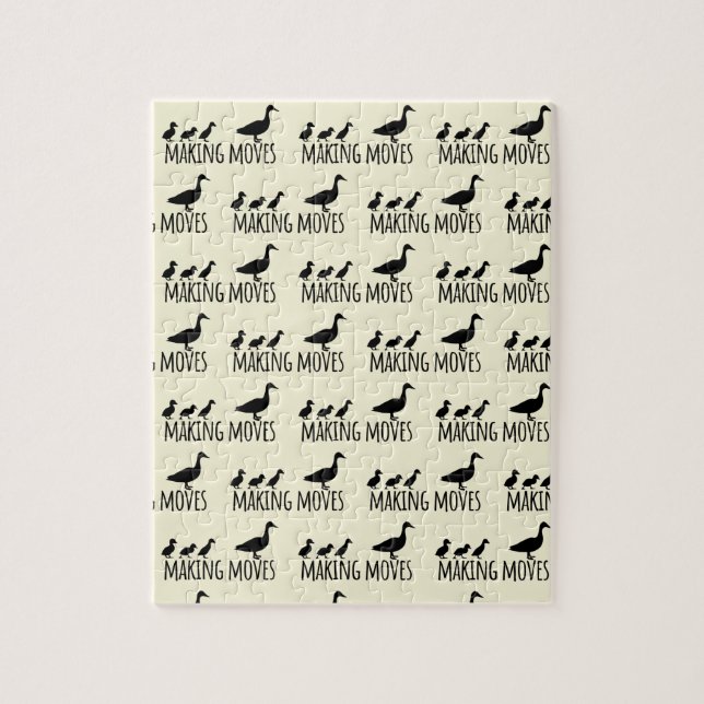 Making Moves Mama Duck and Ducklings Motivational Pussel (Vertikal)