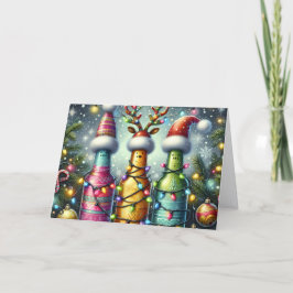 Making Spirits Bright Beer Bottle Holiday Card Helgkort