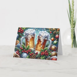 Making Spirits Bright Beer Mug Holiday Card Helgkort