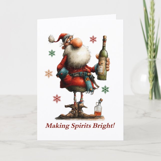Making Spirits Bright Christmas Card Kort (Framsida)