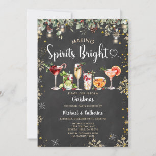 Making Spirits Bright Christmas Cocktail-fest Inbjudningar
