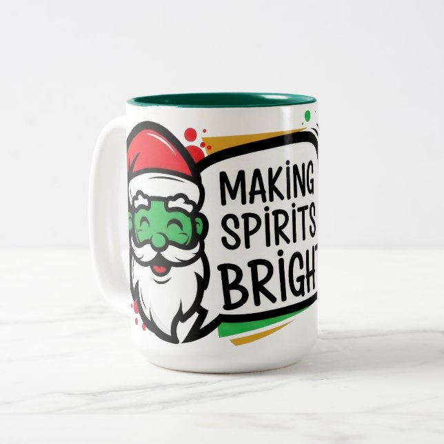 Making Spirits Bright Jul Två-Tonad Mugg (Framsida vänster)