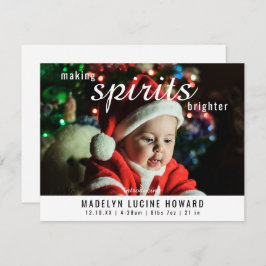 Making Spirits Brighter Jul Födelse Foto Julkort