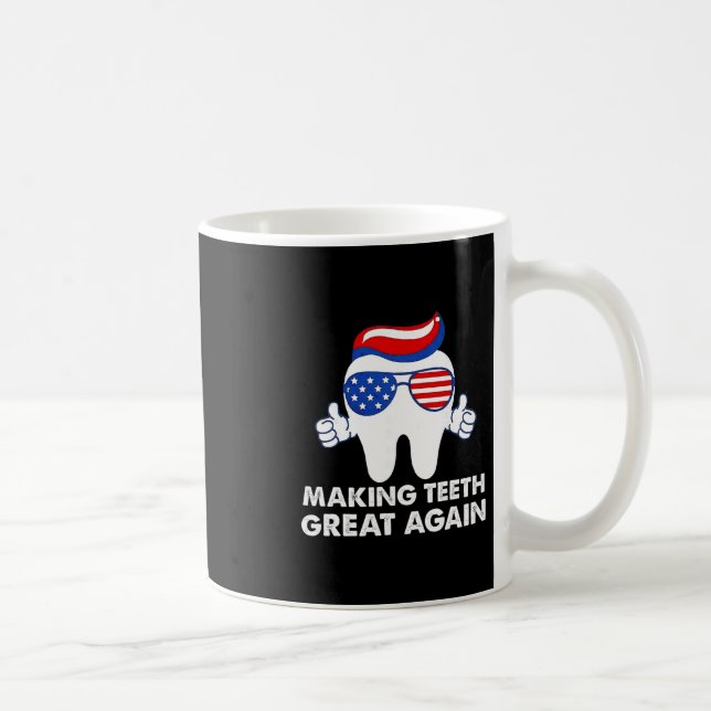 Making Teeth Great Again Funny Teeth Trump Hair  Kaffemugg (Höger)