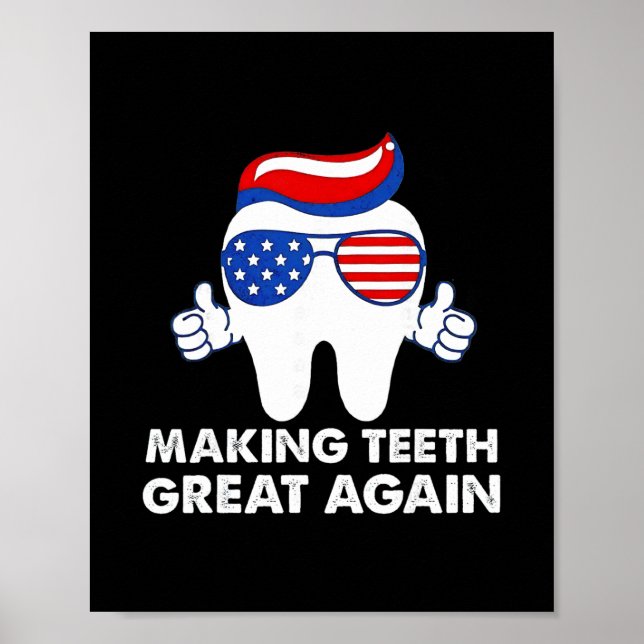 Making Teeth Great Again Funny Teeth Trump Hair  Poster (Framsidan)