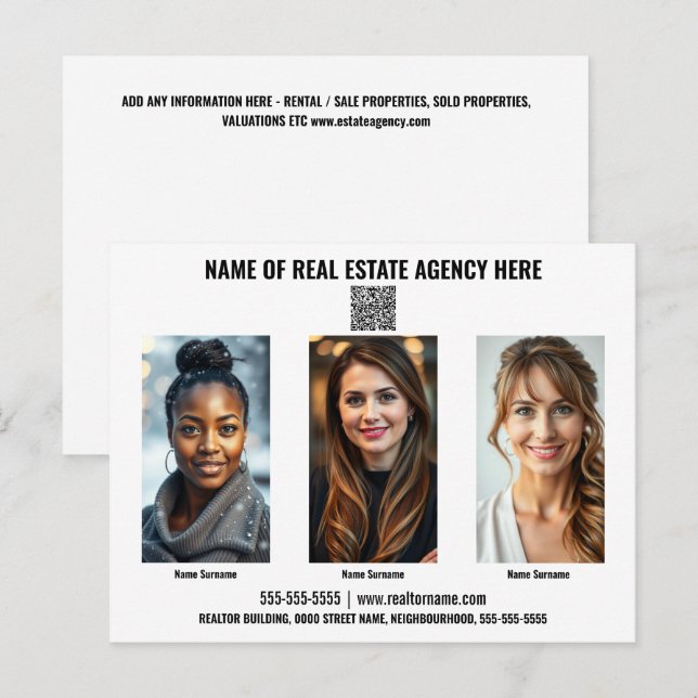 Mäklaraffärs marknadsföring vykort gör-det-själv a (Fram/baksida)