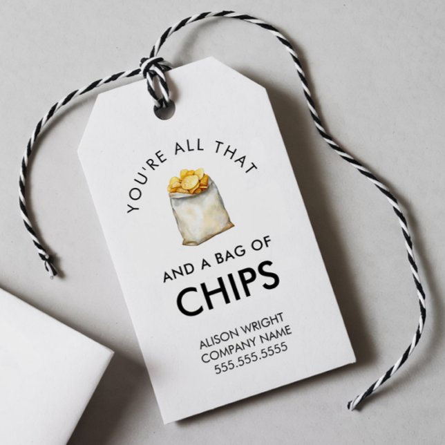 Mäklaren Pop Av Du är allt och en påse chips Presentetikett (Skapare uppladdad)