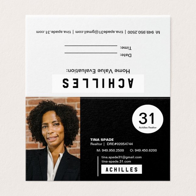 Mäklarens visitkort kort (Utsida ovikt)