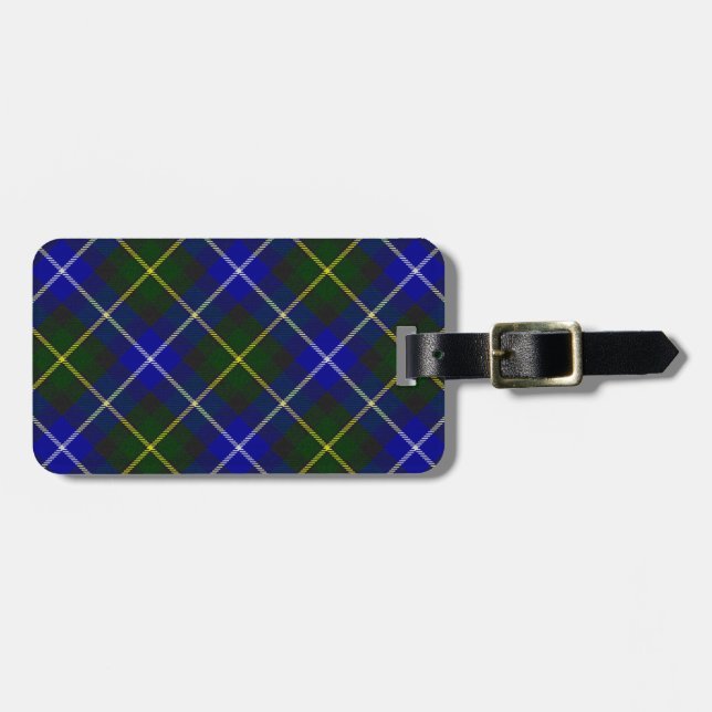 Makneil av Barra tartan Blue grönt plaid Bagagebricka (Horisontell Framsida)