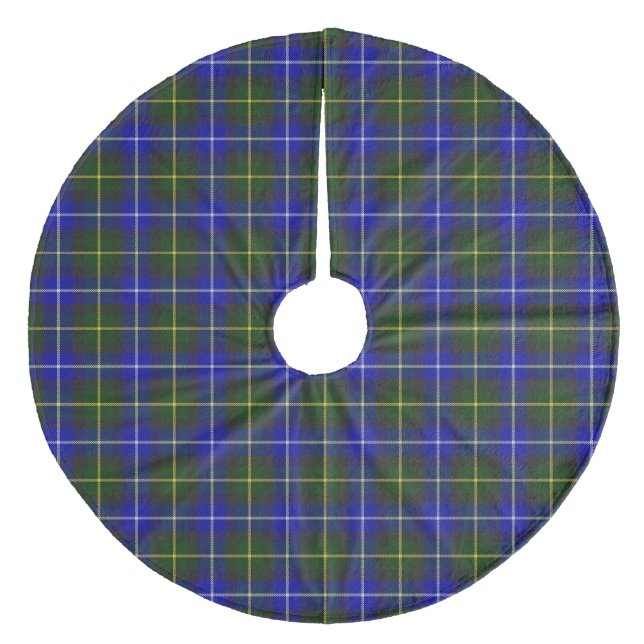 Makneil av Barra tartan Blue grönt plaid Julgransmatta Fleece (Framsidan)