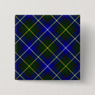 Makneil av Barra tartan Blue grönt plaid Knapp