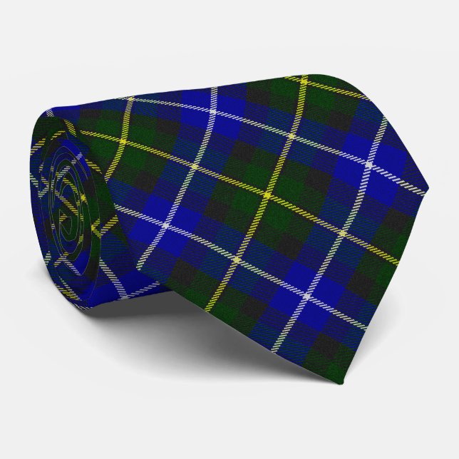 Makneil av Barra tartan Blue grönt plaid Slips (Rullad)