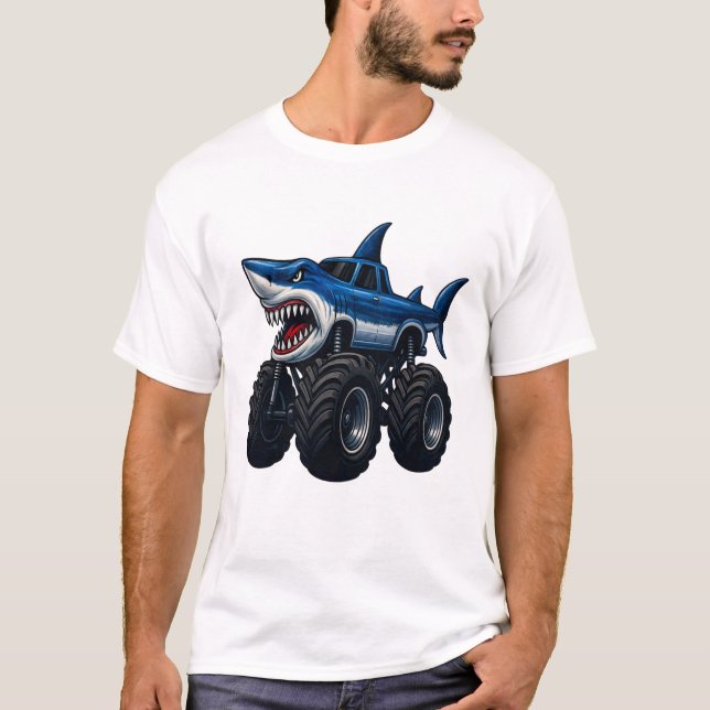 Mako Haj Monstertruck T Shirt (Framsida)