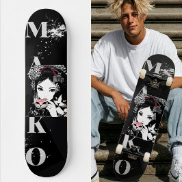 MAKO Maiko Geisha Cherry Blossoms Japanese Mini Skateboard Bräda 18,5 Cm