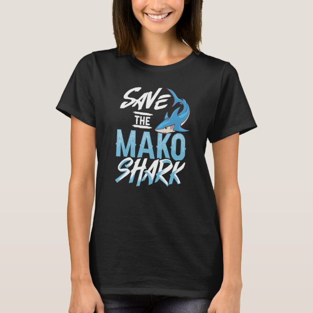 Mako Shark Animal Tooth Ocean T Shirt (Framsida)