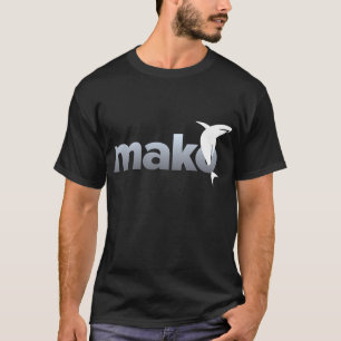 Makoen tänder på den mörka skjortan för logoty t-shirt
