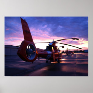 Makohelikopter för kustbevakning MH-65 Poster