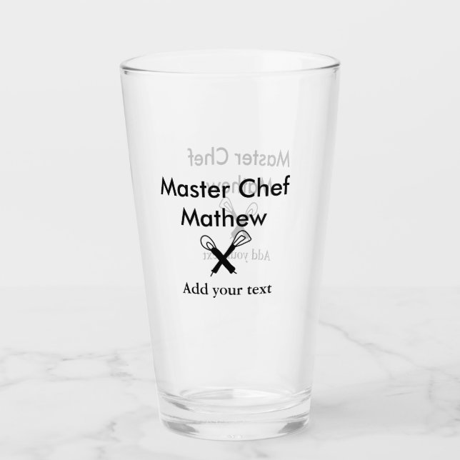 Mäkokonköksmästare tillsätt text namn cutl glaskopp (Framsida)